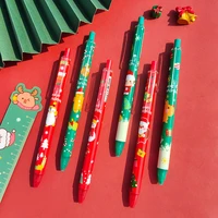6pcsset kawaii christmas gel pen cute christmas tree reindeer santa 0 5mm black neutral pens school office stationary