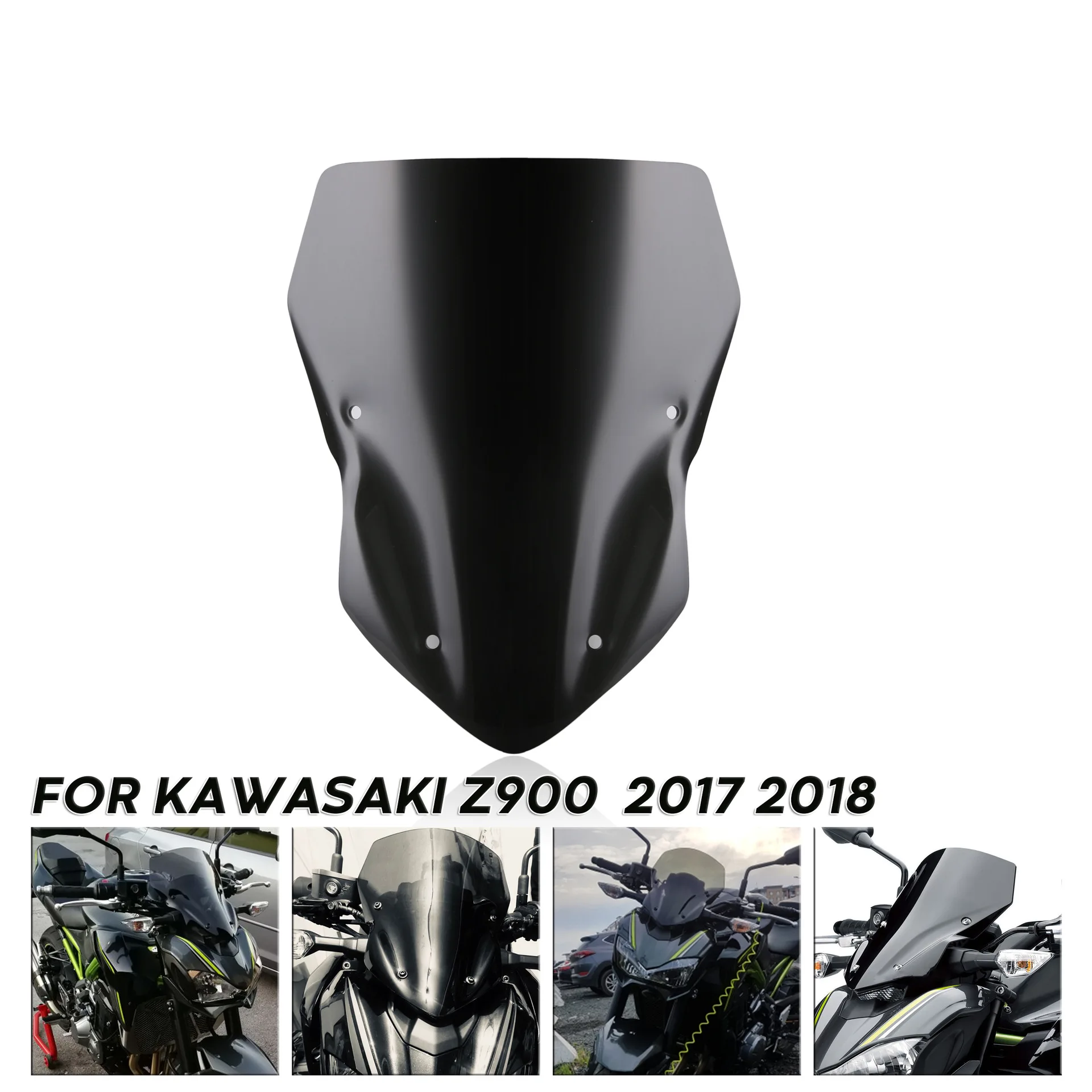 

For Kawasaki Z900 Z 900 2017 2018 2019 Motorcycle Windshield WindScreen Viser VIsor Front Glass bracket Naked Sport Windscreen