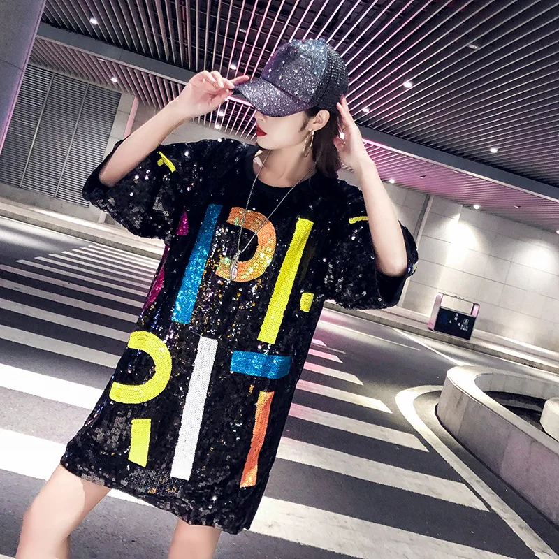 

Donsignet Fashion Woman Loose Plus Size T-shirt Casual Round Neck Pullover Hot Stamping Printing Oversized T-shirt Crop Top