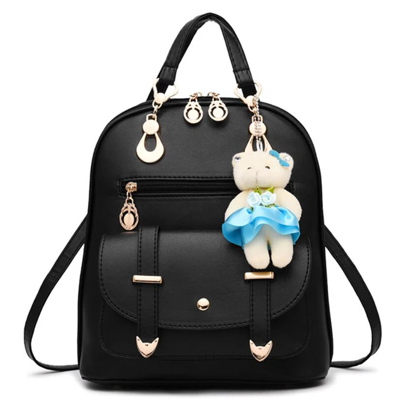 Модный рюкзак из искусственной кожи с медведем женские рюкзаки школьные сумки