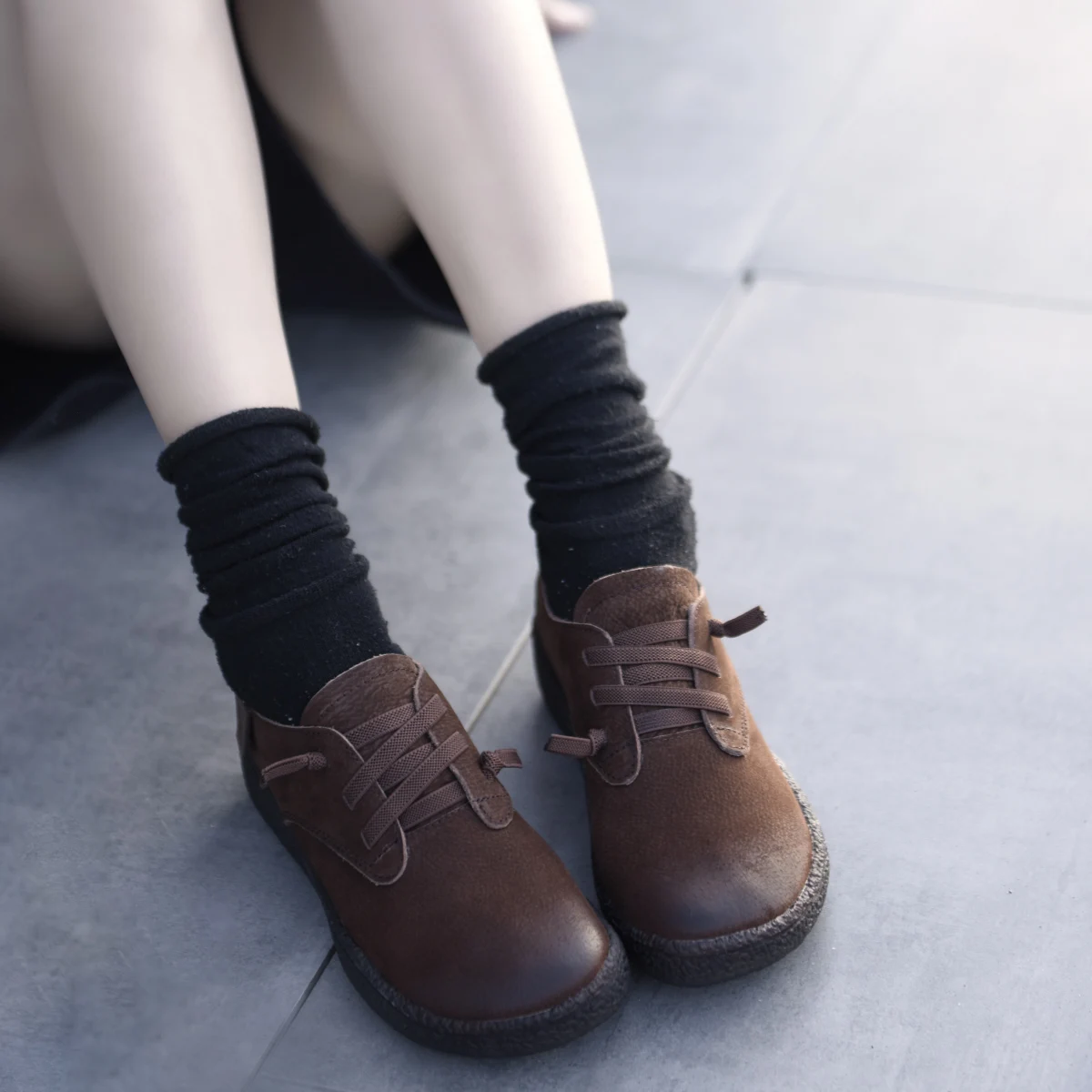 

Artmu Original Retro Women Shoes Genuine Leather Deep-mouth Flat Sole Soft Bottom Handmade Shoes Casual Four Seasons Shoes