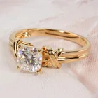 18K goldr кольцо 1ct D VVS Муассанит кольцо обручальное  свадебное ювелирное изделие с сертификатом 0060