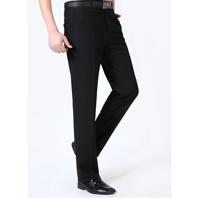 

Trousers For Men Business Thin Silk Pants Big Size Formal Suit Male Black Breathable Office Baggy Suit Men's Classic Pants
