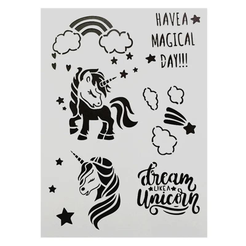 DIY Painting Smart Unicorn Design Reusable Stencil Templates For Wall Furniture Fabric painting Decor Scrapbooking Stamp Cards |