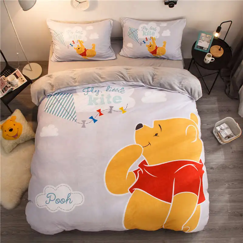 Фланелевое Флисовое одеяло Винни Пух комплект постельного белья Королевский