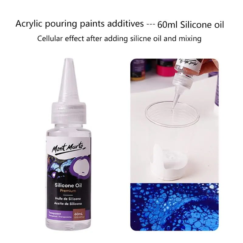 

60ML Pigment Acrylic Paint Pouring Medium Silicone Oil for artist DIY Art Supplies