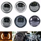 Фара головного света мотоциклетная светодиодная, 7 дюймов, H4, для Harley Softail Slim Fat Boy