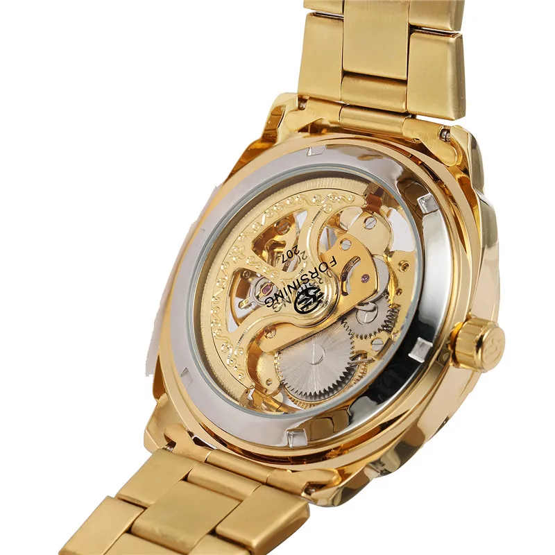 FORSINING Automatic Mechanical Men Wristwatch Military Sport Male Clock Top Brand Luxury Steel Skeleton Waterproof Man Watch 019 | Наручные