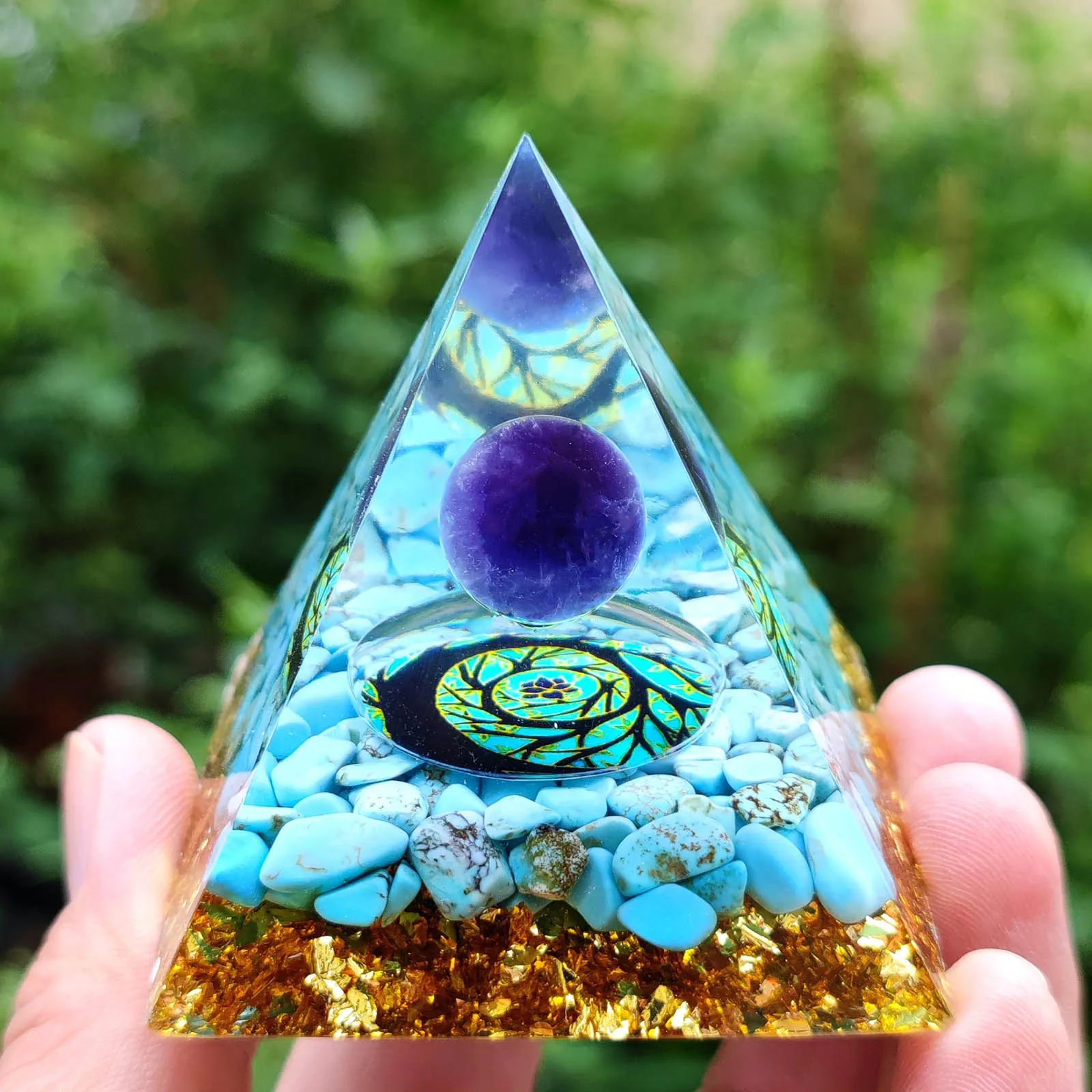 

Crystal Orgonite Pyramid Sculpture Meditation Art Craft Mold Desktop Office Orgone Decor Birthday Gifts Supplies