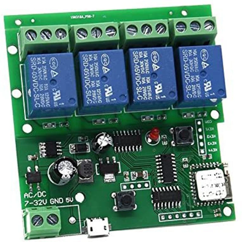 

Smart Remote Control 4 Channel WiFi Momentary Inching Relay Self-Lock Switch Module,DIY WiFi Garage Door Controller