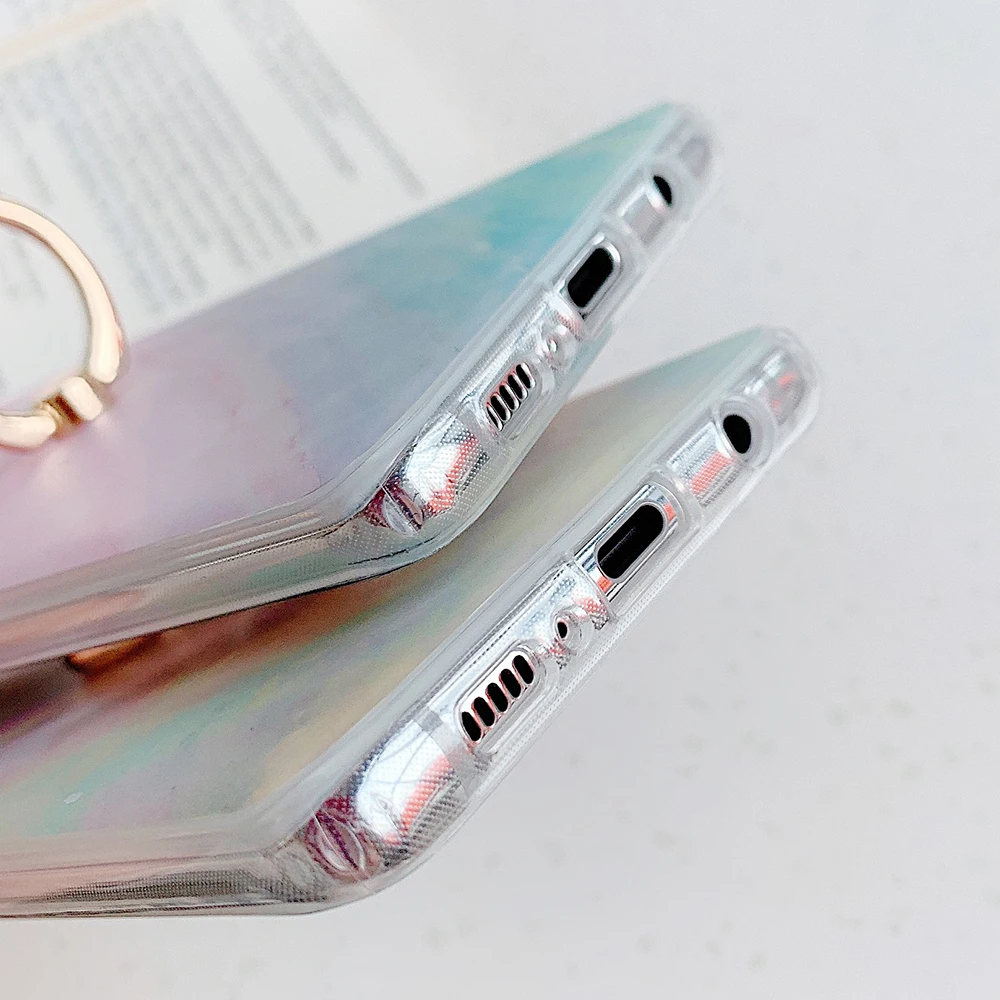 Чехол LOVECOM с градиентом для Samsung S20 S10 S9 Plus A50 A51 Note 10 Pro мягкий чехол накладка кольцом