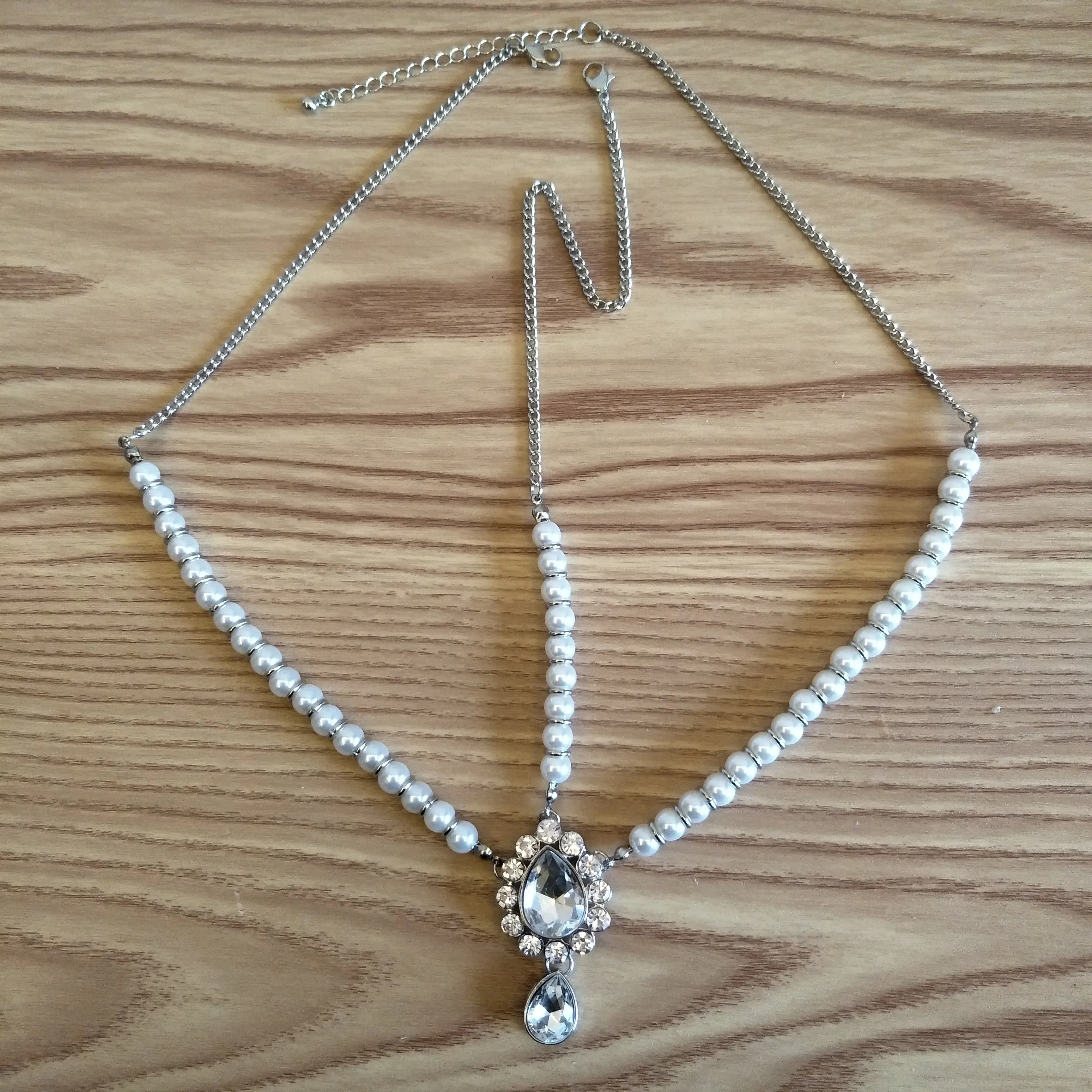 Хит ручная работа кундан камни жемчужная цепочка для волос головной убор