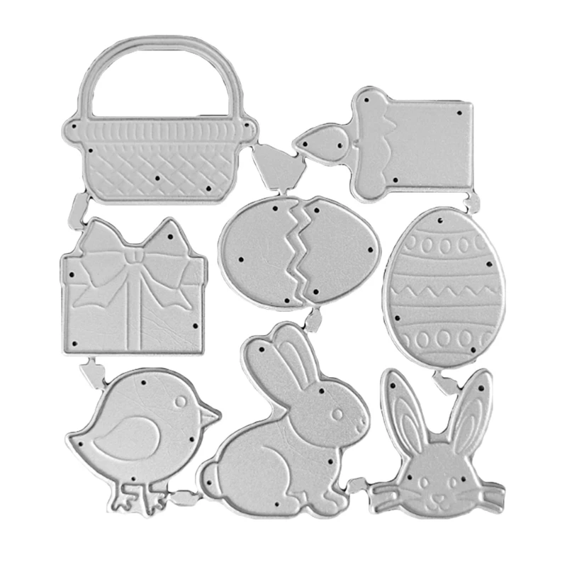 

Happy Easter Egg Rabbit Metal Cutting Dies Stencil Scrapbooking DIY Album Stamp Embossing