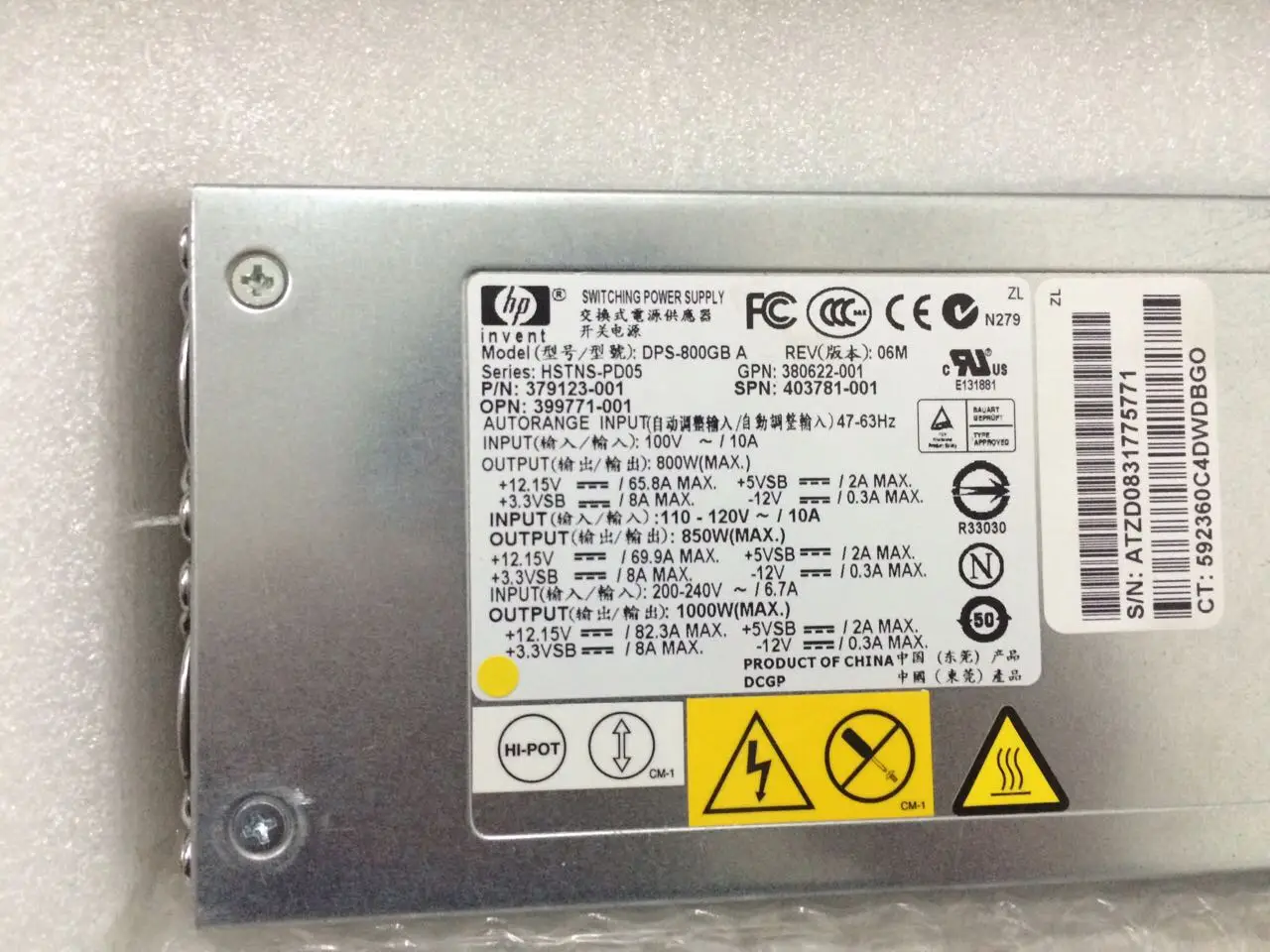 

DPS-800GB A 379123-001 403781-001 For HP DL380G5 Server Power Supply