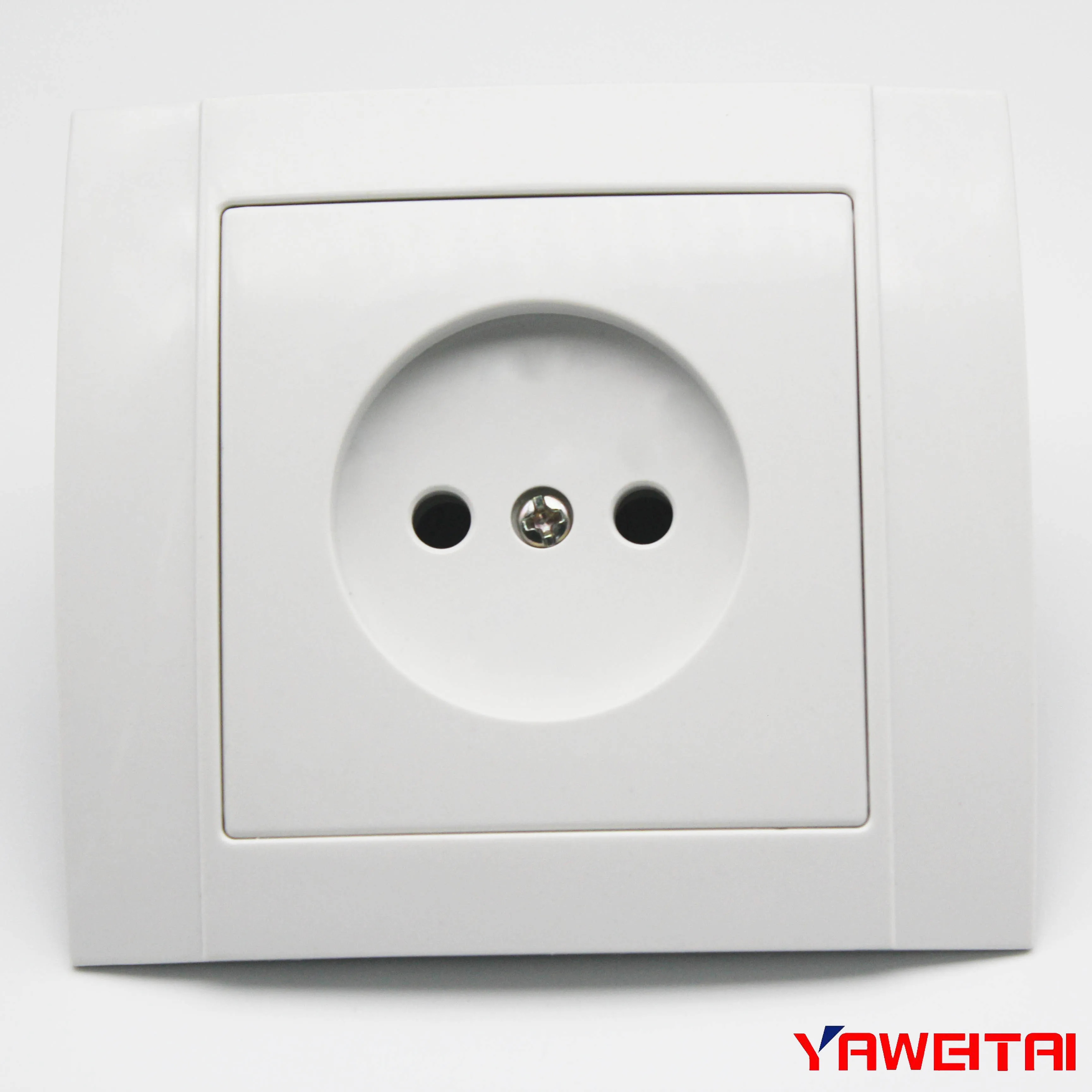 

16A 1Gang Power Socket Without Grounding 110V~250V European Standard German Socket White Hole EU Standard Wall Outlet