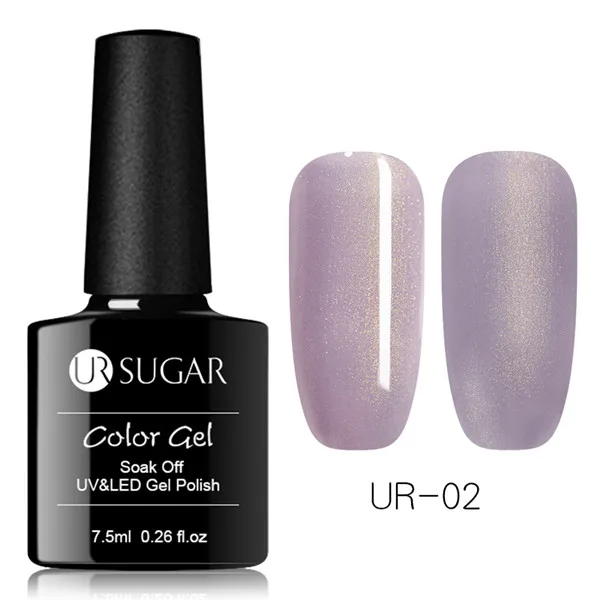 jelly brown2 Ur Sugar 7,5 мл голографический сияющий блеск темно-коричневые блестки для дизайна ногтей замочить от УФ светодиодный гель для ногтей маникюрный лак - Цвет: jelly brown2