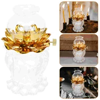 1pc lotus design lamp crystal butter lamp decorative kerosene lamp