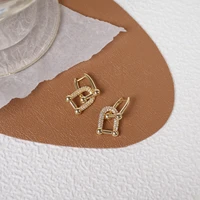 simple temperament geometric fashion earrings copper inlaid zircon exquisite female korean jewelry