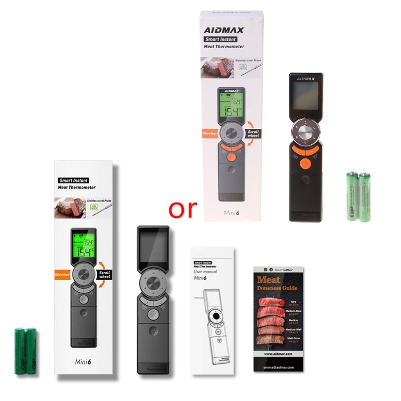 

Instant Read Digital Kitchen Food Meat Thermometer for Cooking BBQ Baking IP65 Waterproof 3 Colors Backlit