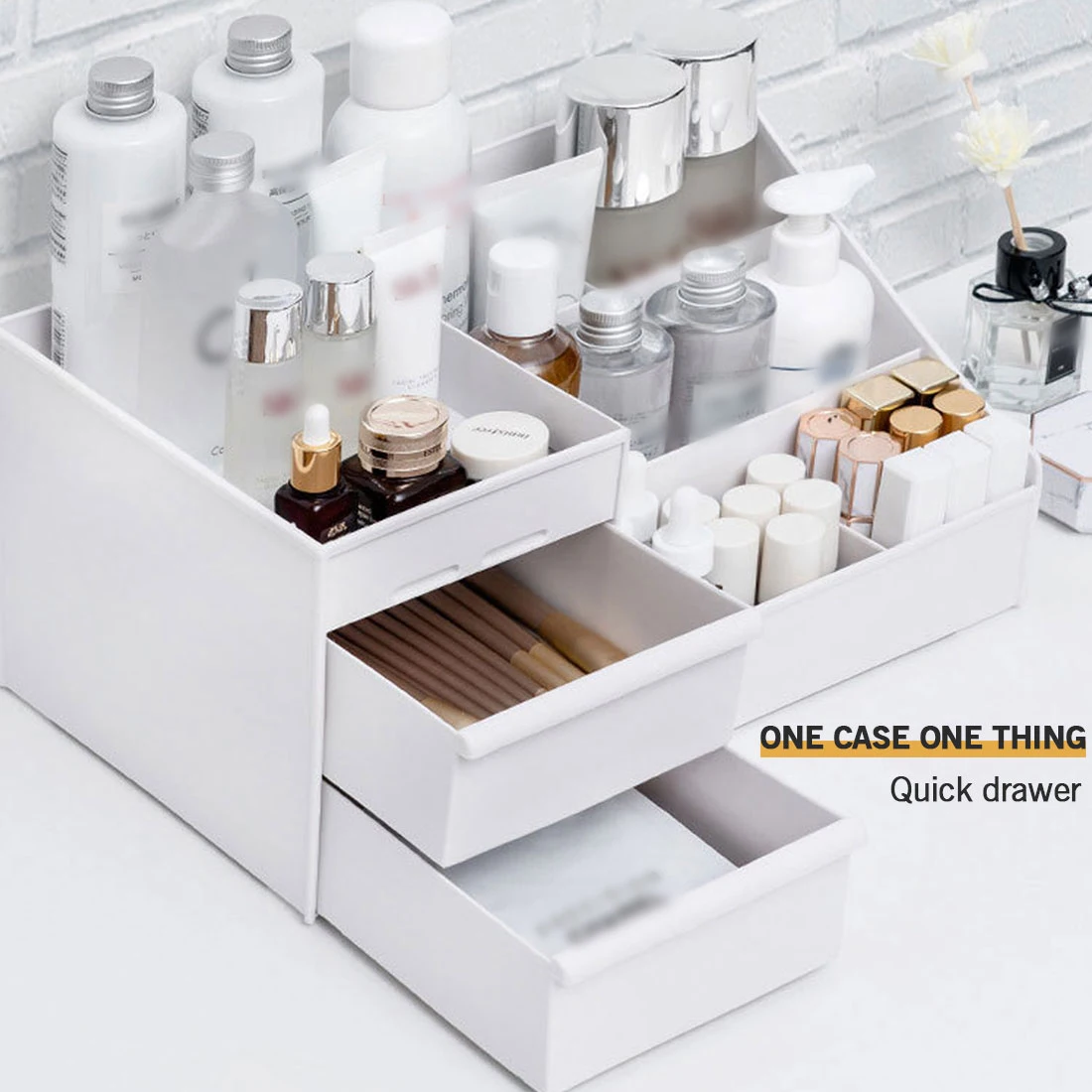 

Makeup Organizer for Cosmetic Large Capacity Cosmetic Storage Box Organizer Desktop Jewelry Nail Polish Makeup Drawer Container