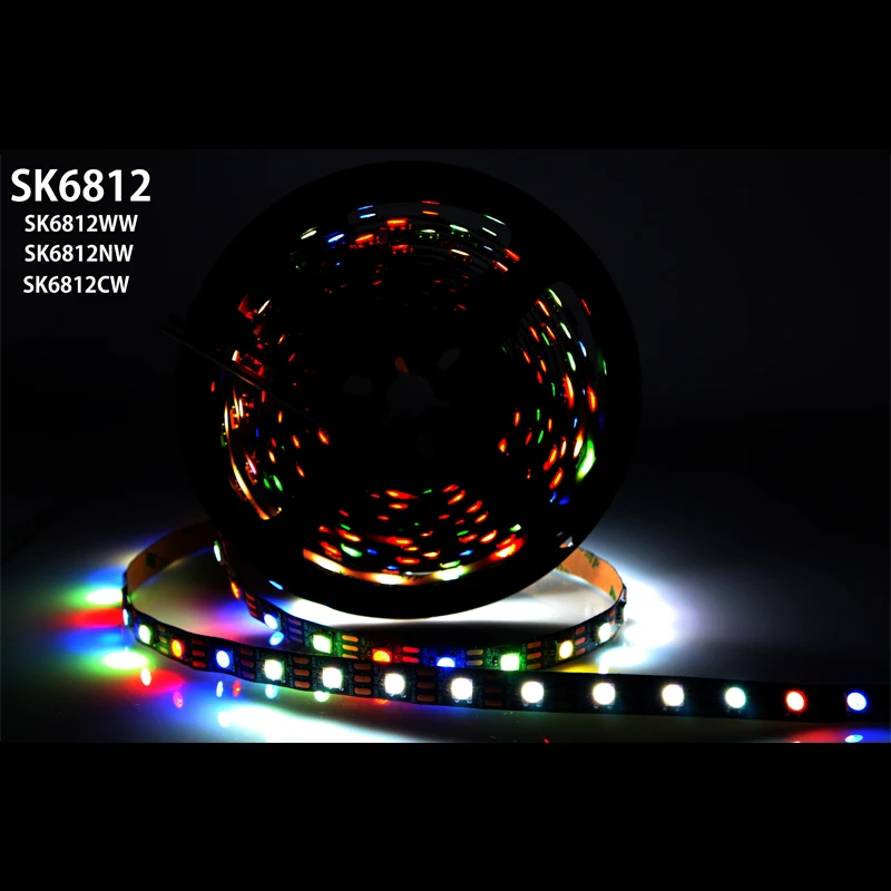 5 в 1 м SK6812 (аналогичный WS2812B) 30/60/144 светодиодов/Pixel/m 4 RGBW + CW/NW/WW Адресуемая