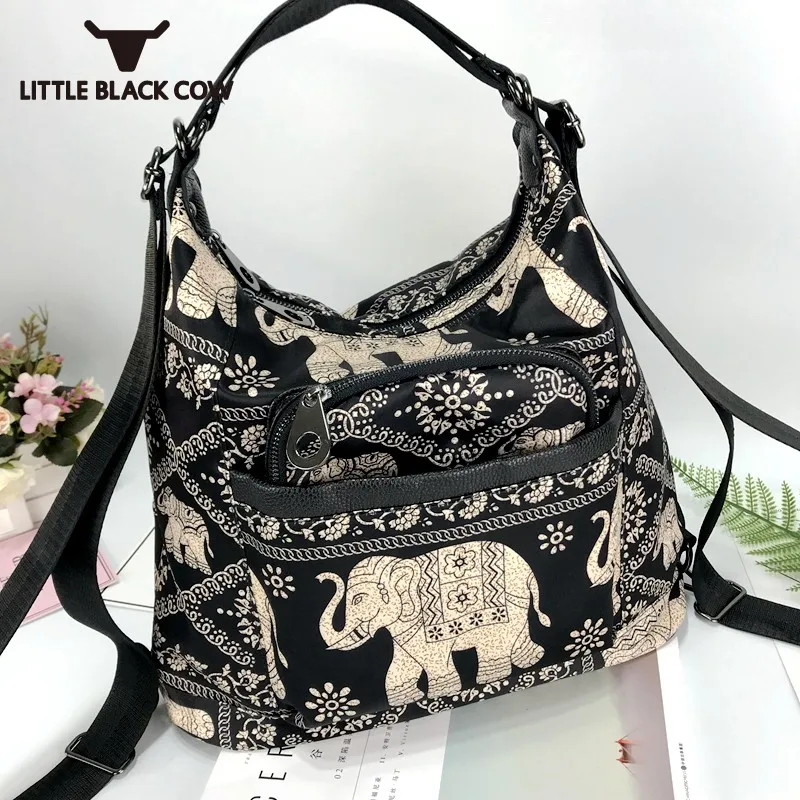 

Ethnic Printed Women Crossbody Bag 2022 Elephant Vintage Casual Naylon Waterproof Shoulder Bags Saddle Handbag Ladies Travel Bag