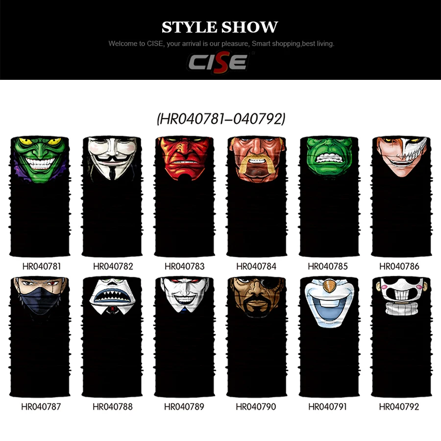 

3D Seamless Ghost Funny Balaclava Magic Face Mask Cover Warmer Motorcycle Ski Neck Gaiter Motocross Head Bandana Scarf Men Women