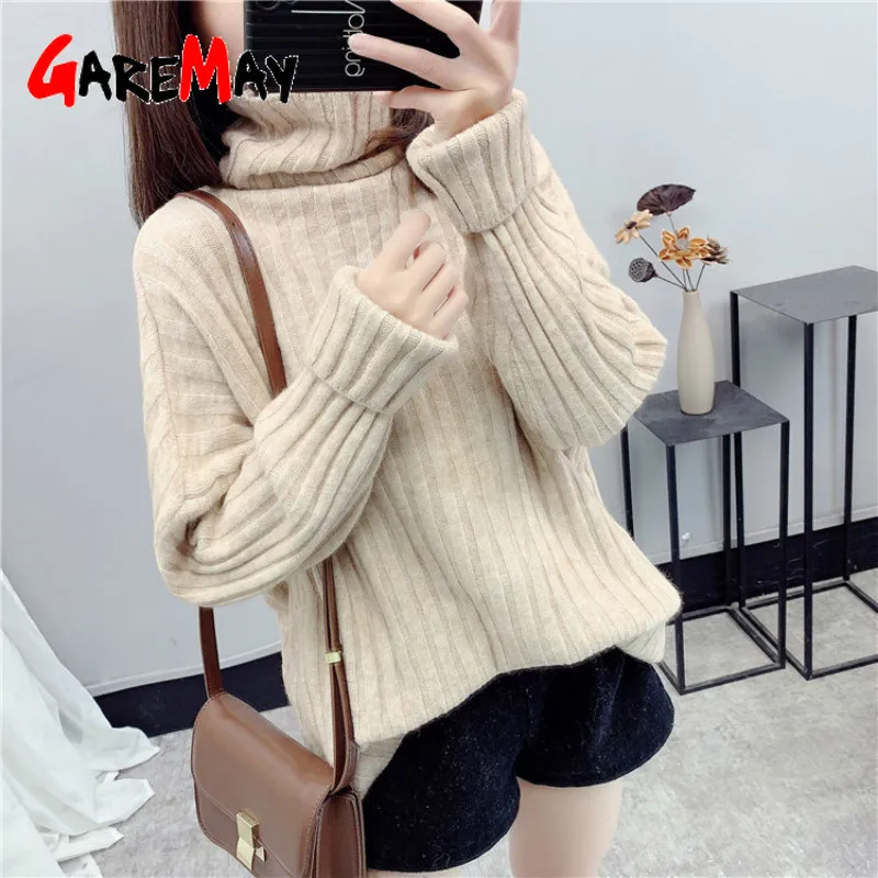 Теплые женские свитера с высоким воротом 2022 зимние топы для женщин Повседневный