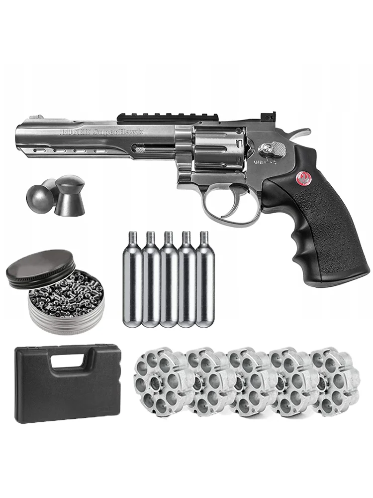

Rewolwer GNB Ruger Superhawk 6'' +Gun Bullet Converter+Co2 Bullets +500ct Lead Pellets Unzip Classic Home Deco Metal Wall Sign