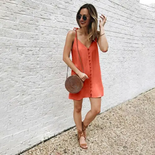 

Women Summer Maxi Dress Boho Short Beach Sundress Cocktail Party Sling Dress Lot