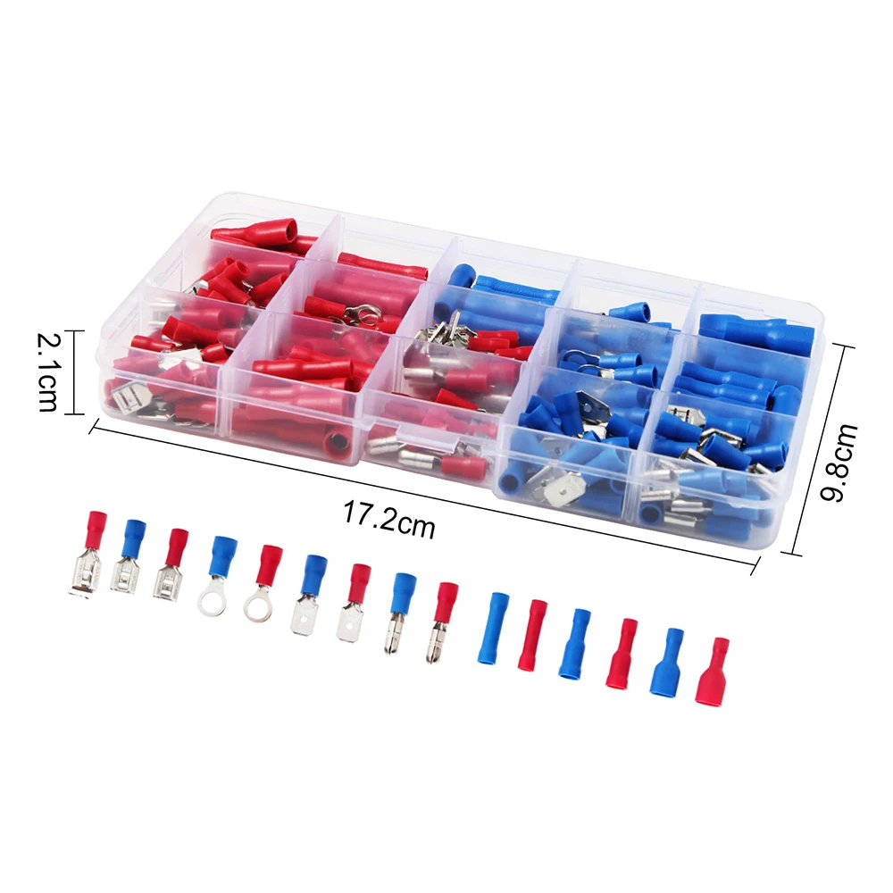 200 шт. холодной пресс-терминал набор с коробкой изолированные клеммы кольцом