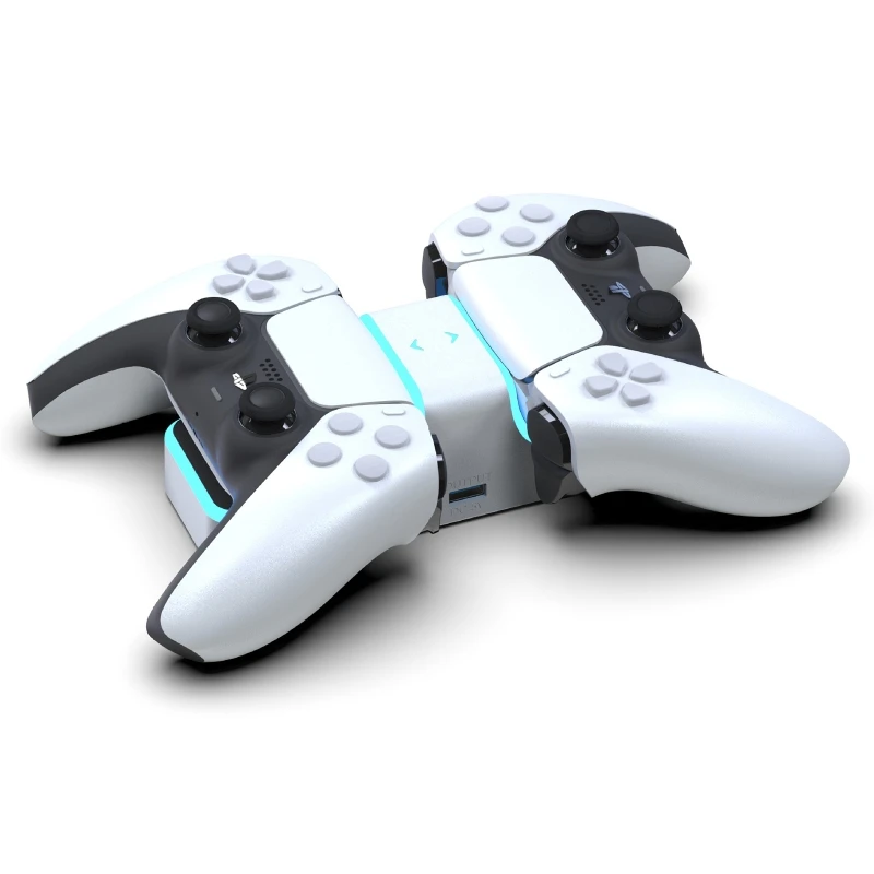 

Dual Fast Charging Dock Station Cradle USB Charger Cable for PS5 Controllers