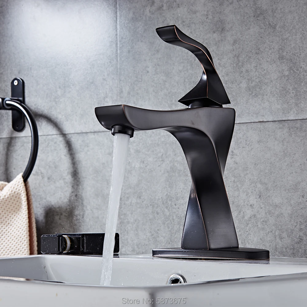 Черный витой Душ под прилавок умывальник кран для стойки раковины ванной комнаты
