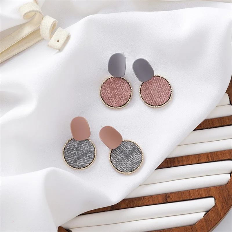 Новые корейские зимние товары HHSPPF XY геометрические круглые серьги неправильной