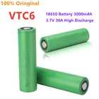 Аккумулятор VTC6 18650 мАч, 3000 В, 30 А, 18650, перезаряжаемые батареи для фонариков US18650VTC6