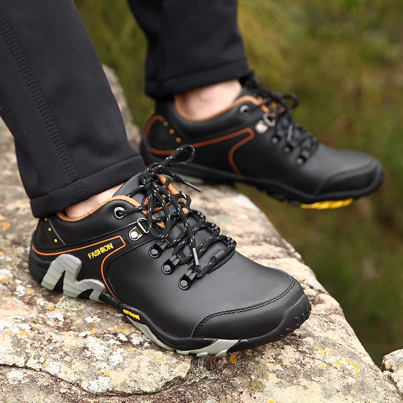 Outdoor Black Hiking Men Shoes Waterproof Breathable Hunting Hiking Shoes Mens Mountain Sport Climbing Shoes Trekking Footwear