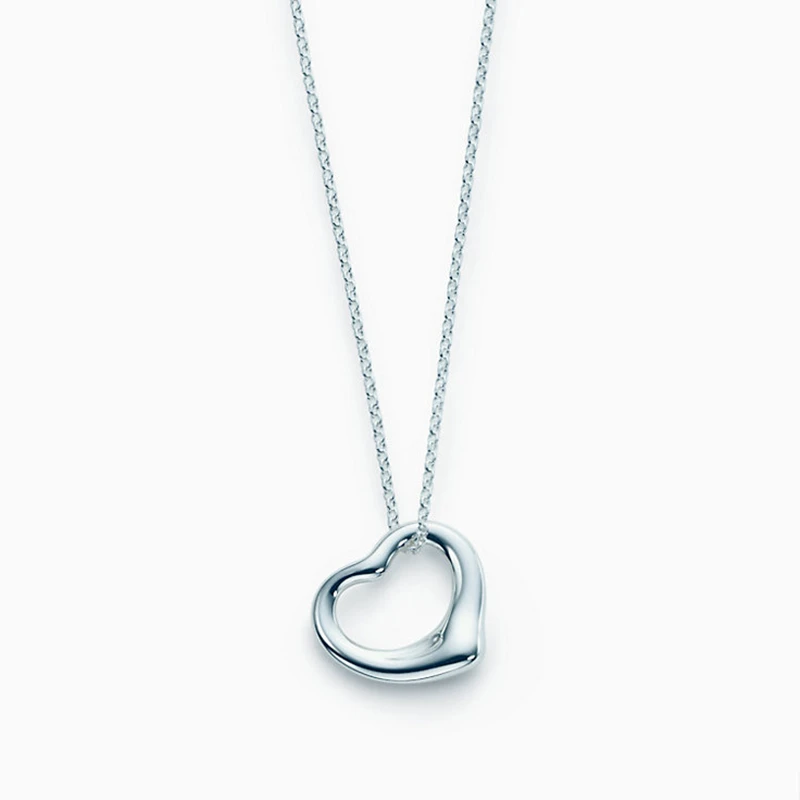 

SHINETUNG WesternStyle 100% S925 Open Heart-Shaped Trendy BraceletWomen Logo High-End Original Jewelry Suit