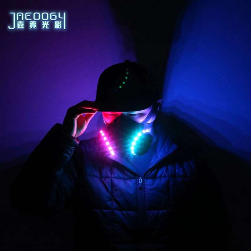 Светодиодная многоцветная Стробоскопическая маска подходящая для ночного