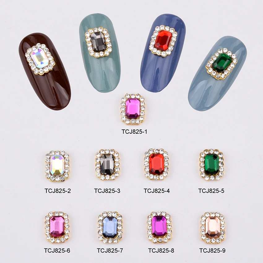 10 шт. золотые стразы искусственные кристаллы украшения для ногтей в Стразы