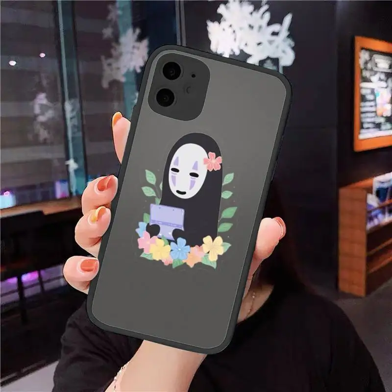 

Spirited Away Faceless man funny Phone Cases Matte Transparent for iPhone 7 8 11 12 s mini pro X XS XR MAX Plus cover funda