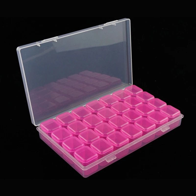 28 решеток пластиковый органайзер для макияжа коробки хранения маникюрные