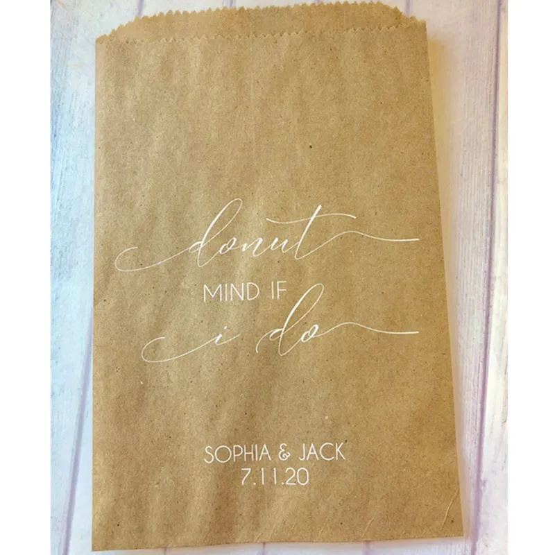 Индивидуальная сумка для пончиков Свадебная подарочная элегантная печенья