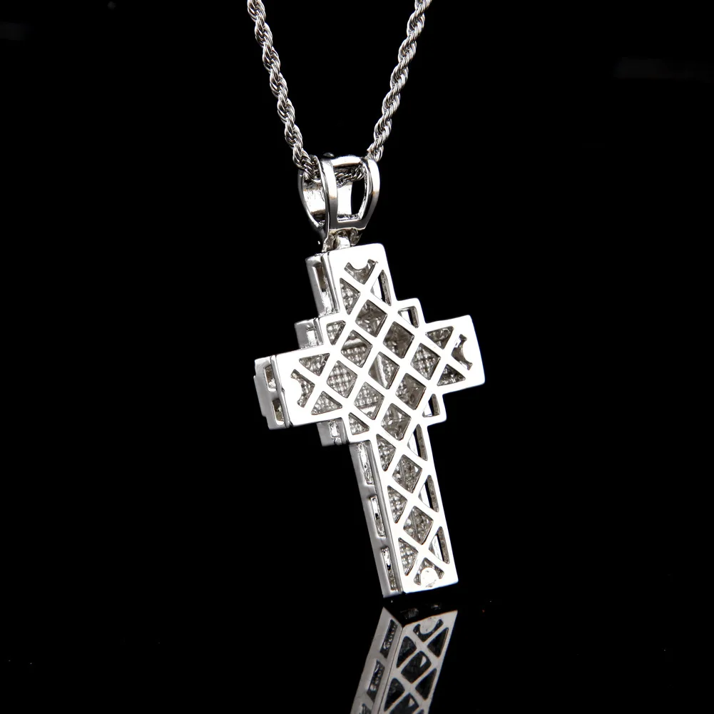 

Cross Necklace Pendant Ice Out Cuban in Crystal Hip Hop Man