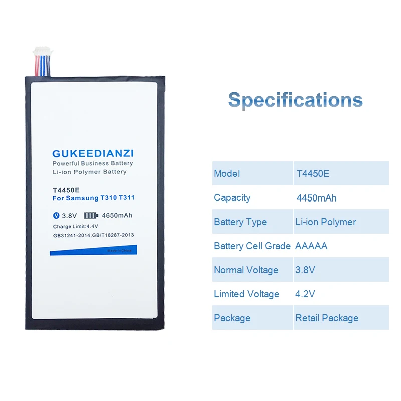 Мощный бизнес аккумулятор GUKEEDIANZI T4450E для Samsung GALAXY Tab 3 8 0 SM T310 T311 T315 литий ионный