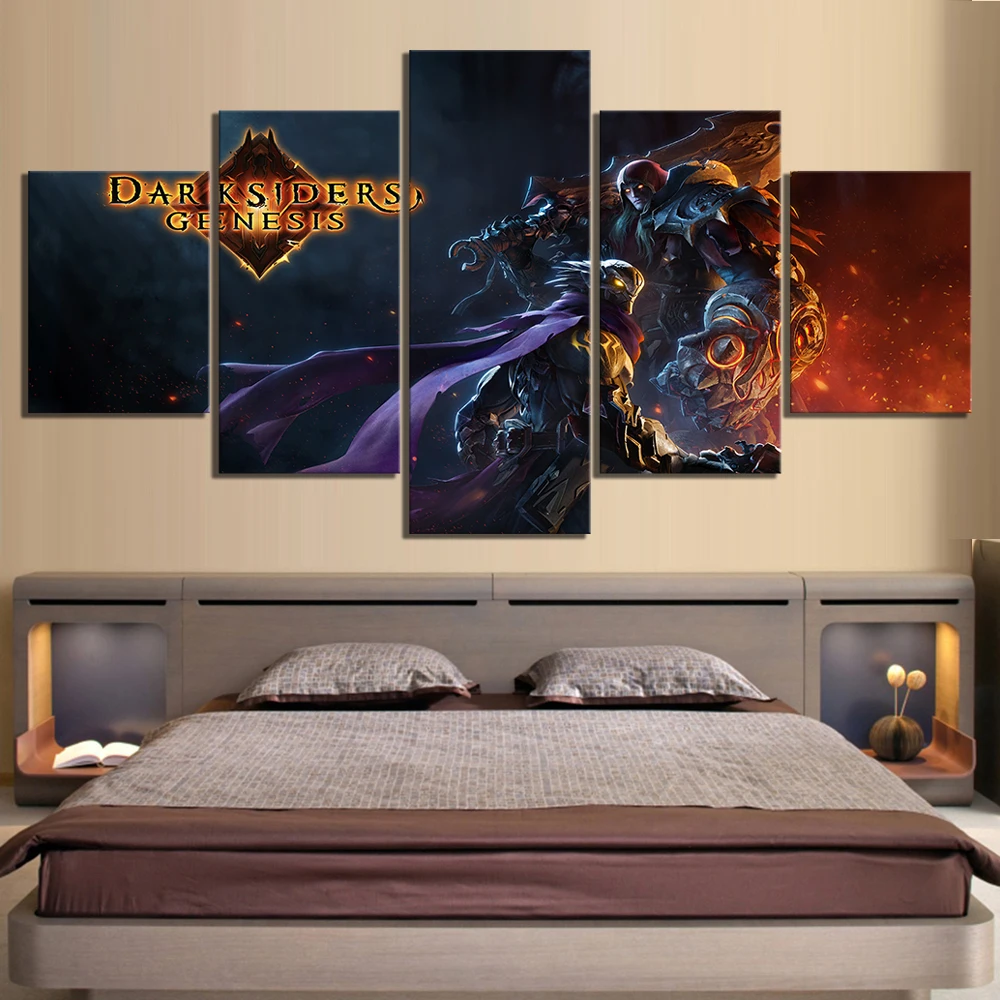 5 Piece HD Fantasy Art Paintings Darksiders Genesis War and Strife Game Poster Artwork Canvas for Home Decor Wall | Дом и сад