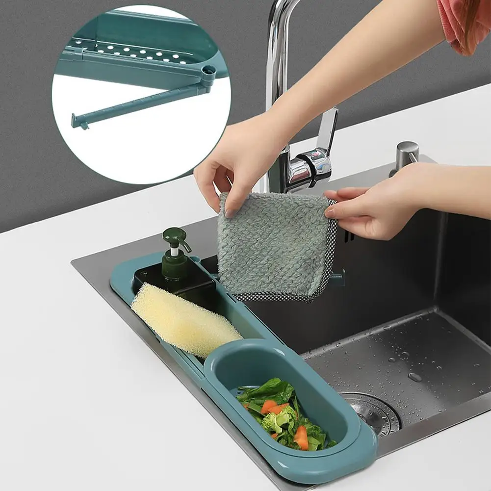 

Sink Shelf Kitchen Sinks Organizer Soap Sponge Holder Sink Drain Rack Storage Basket Kitchen Drainer Gadgets Accessories