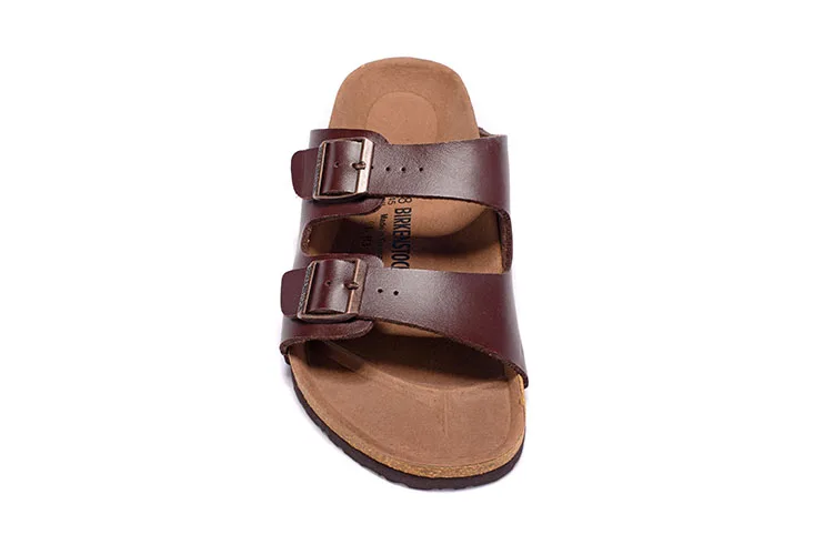 Birkenstock оригинальные мужские летние тапки слипперы мягкая обувь кожаные пляжные