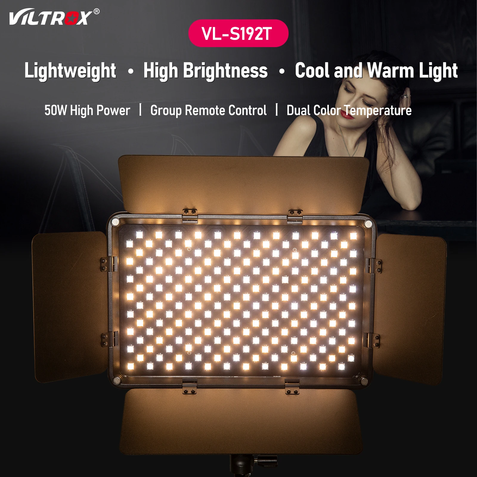 Viltrox VL S192T 50 Вт Светодиодный светильник панель лампа студийный видео двухцветный