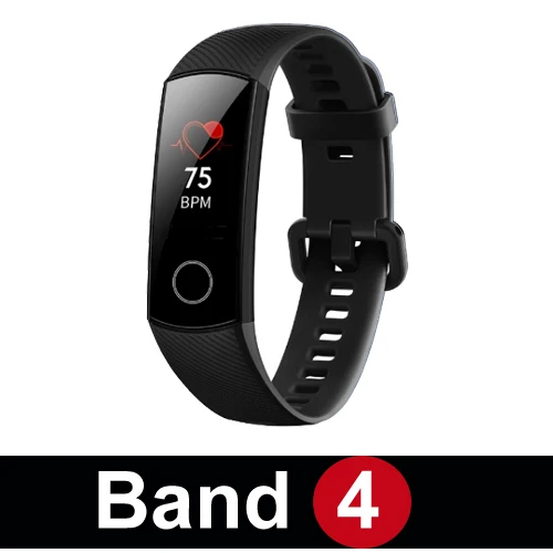 Band 4 Black Huawei Honor Band 4 Band 5 Смарт-часы 50 м Водонепроницаемый фитнес-трекер AMOLED сенсорный экран для сердечного ритма монитор сообщение шоу - Цвет: Band 4 Black