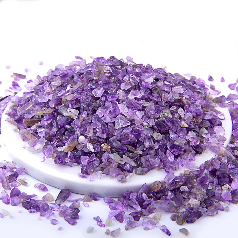 Amethyst Разноцветные Бусины 3-5 мм, 20 г, 50 г, 100 г, смешанный природный гравий, кристалл, бисер, неправильный энергетический драгоценный камень, бусины для рыбного бака, бонсай, украшение - Цвет: Amethyst